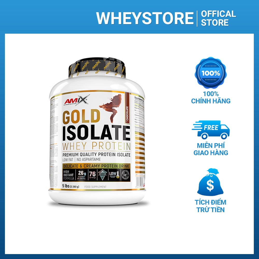 Sản phẩm hỗ trợ tăng cơ bắp Amix Gold Isolate whey protein