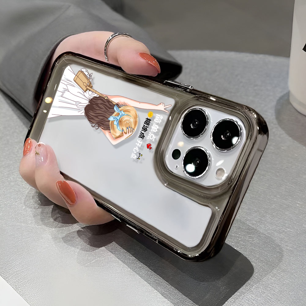 Ốp Điện Thoại Trong Suốt Hình Cô Gái Không Gian Cho iphone 14 Pro Max 13 11 12 7Plus X XR XS Max 8 7