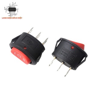 Công tắc bập bênh tròn kcd1-105 6a250v 3 chân 3 chế độ có đèn 20mm màu đỏ
