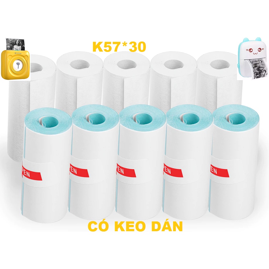 Giấy in nhiệt dán được dành cho dòng máy in Mini Printer con mèo, máy in bluetooth