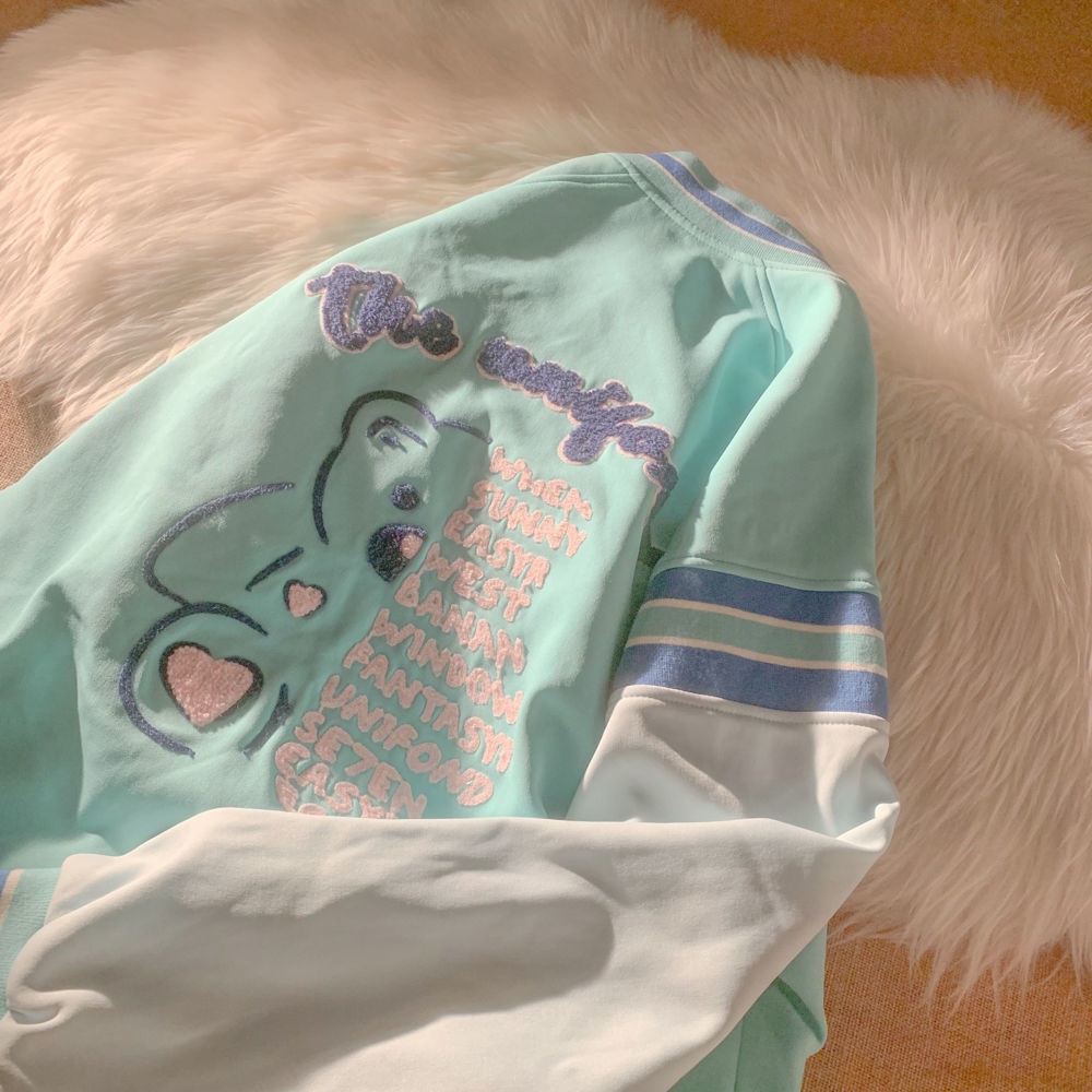 Áo Khoác Bóng Chày Dáng Rộng Màu Muối Phong Cách Mỹ Thời Trang Xuân Thu 2022 Mới Cho Nữ