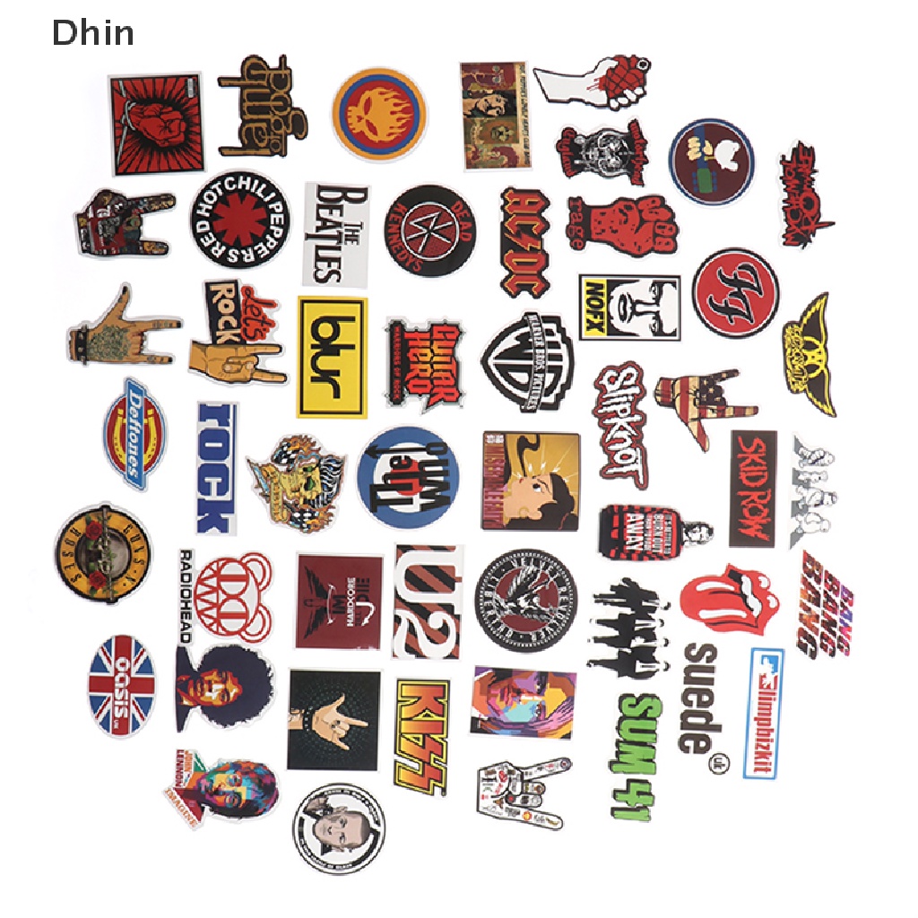 Bộ 50 Miếng Dán Trang Trí Ván Trượt / Guitar / Laptop Họa Tiết Graffiti Cá Tính