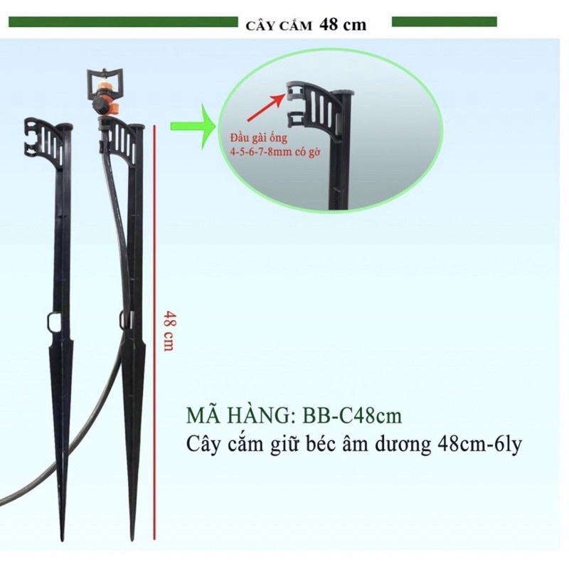100 Cây cắm âm dương cao 48cm dùng ống 6ly