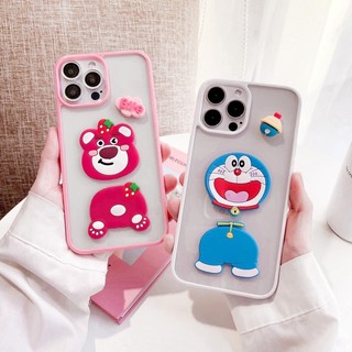 (Ảnh thật) Ốp điện thoại iPhone Doreamon gấu hồng viền basic 7plus 8plus x xsm 11 11promax 12promax 13promax 14promax