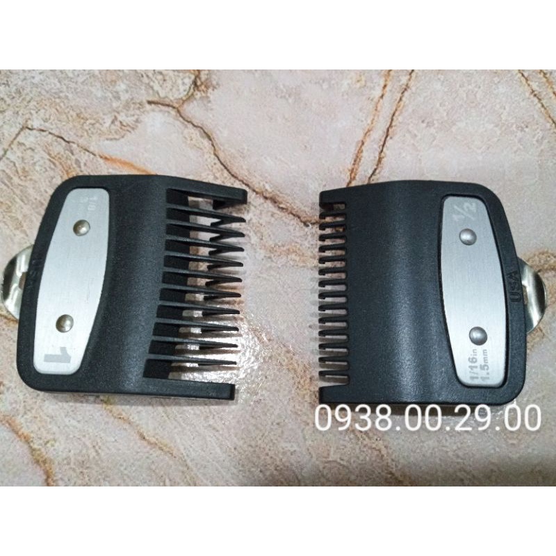 Cữ Tông Đơ Gá Thép USA 1.5mm và 3mm Loại Tốt, Bộ 2 Cữ Thép Cho Tông Đơ Wahl, Kemei, Surker.