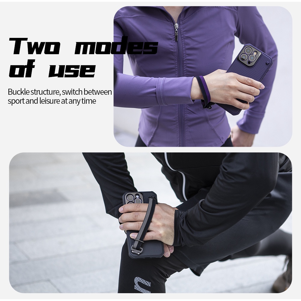 Ốp Điện Thoại Nillkin Chống Sốc Kết Cấu 3D Kèm Dây Đeo Cho iPhone 14 Pro Max