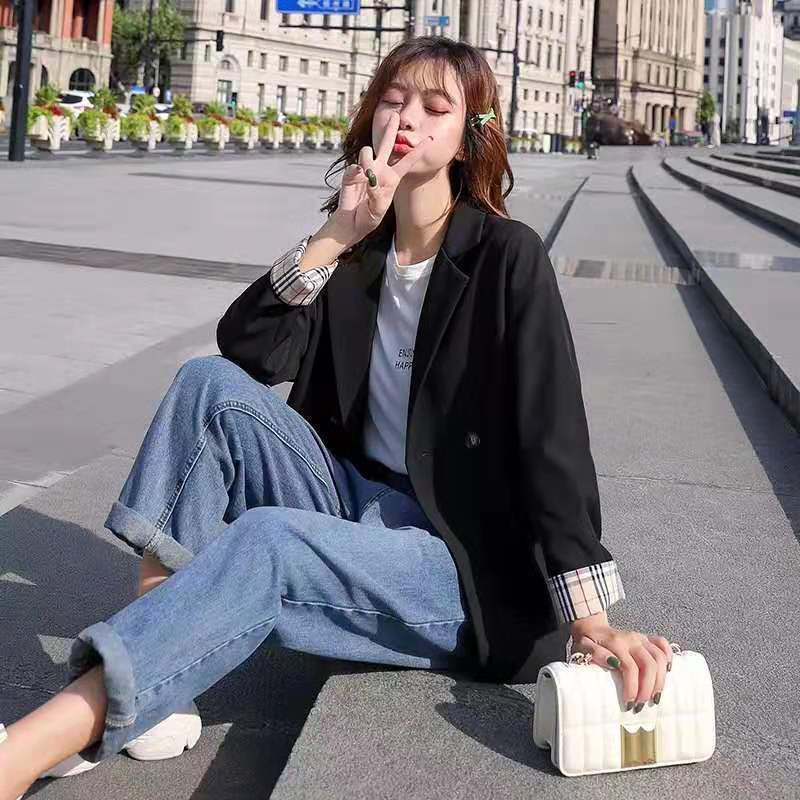 Beautycoco 🎀Áo blazer 2 lớp dài tay nhiều màu phong cách Hàn quốc Áo vest nữ khoác ngoài