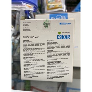 Eskar- dung dịch nhỏ mắt ( chai 15ml)