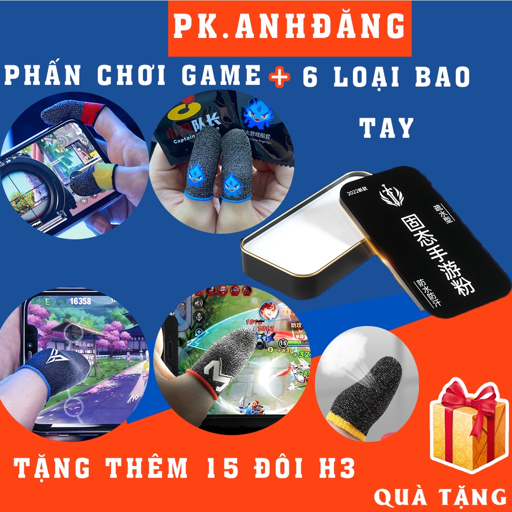 Combo Phấn Chơi Game + 5 Loại Bao Tay chơi Game Ghost, FLydigi, Memo, 24 Kim, h4 - Tặng Kèm 15 Đôi Găng Tay Chơi Game H3