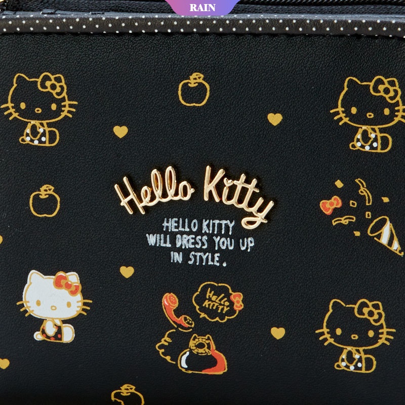 Sanrio Ví Da Pu Gập Có Khóa Kéo Đựng Tiền Xu In Hình Anime Hello Kitty My Melody Kuromi Cinnamoroll Đáng Yêu Cho Nữ [RAIN]