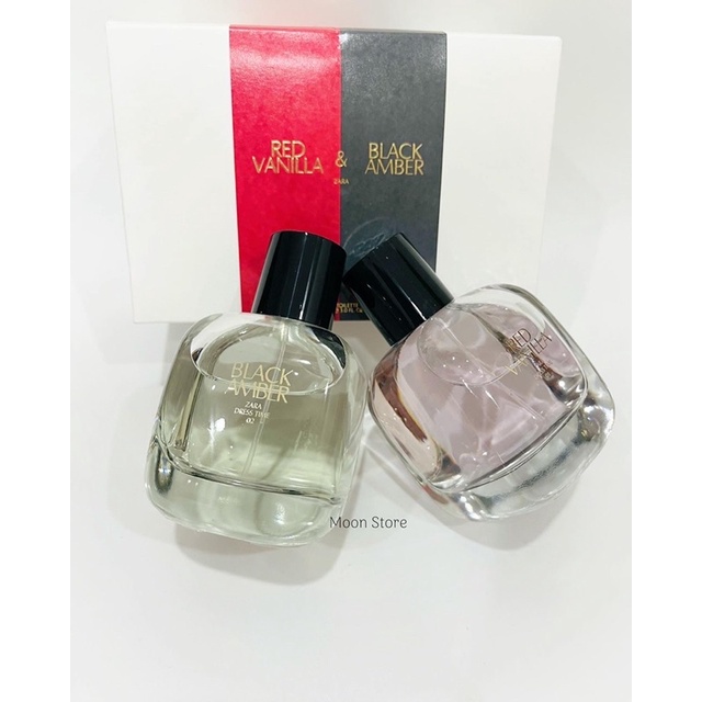 SET NƯỚC HOA ZARA RED VANILLA BLACK AMBER ĐỎ ĐEN 90MLX 2 CHAI