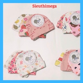 Set 3 mũ/ nón vải cotton sơ sinh
