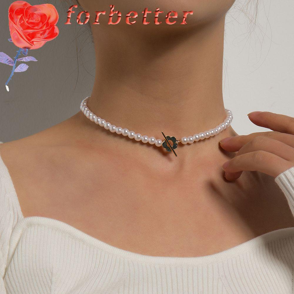 Vòng cổ choker ngọc trai giả mặt bông hoa thời trang nữ Hàn Quốc