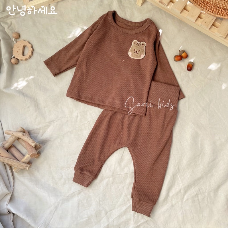 bộ dài tay cho bé thun tăm 5-14kg SAMIKIDS