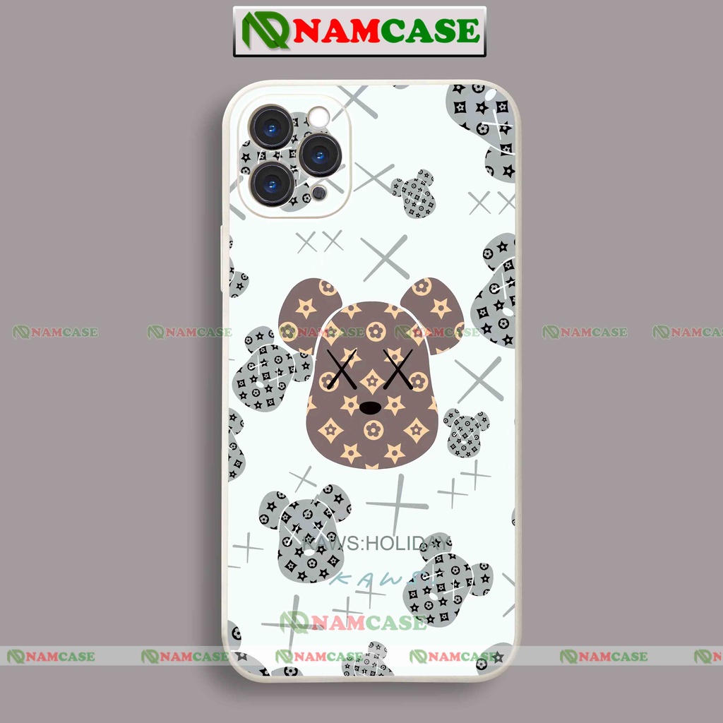 Ốp lưng điện thoại iPhone gấu Kaws cạnh vuông silicon dẻo bảo vệ camera ip 6/6s/7/8/X/XS/XR/11/12/13/14 Pro Plus Max