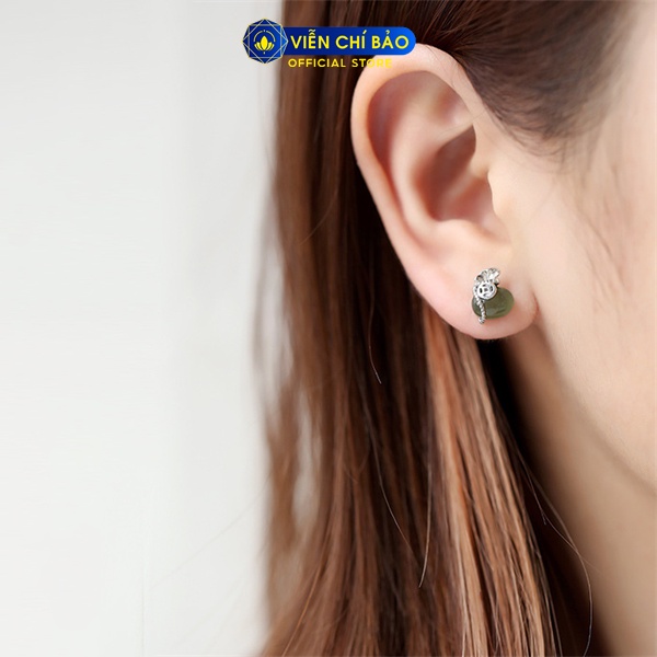 Bông tai bạc nữ túi tiền đá chất liệu bạc 925 thời trang phụ kiện trang sức Viễn Chí Bảo B000013