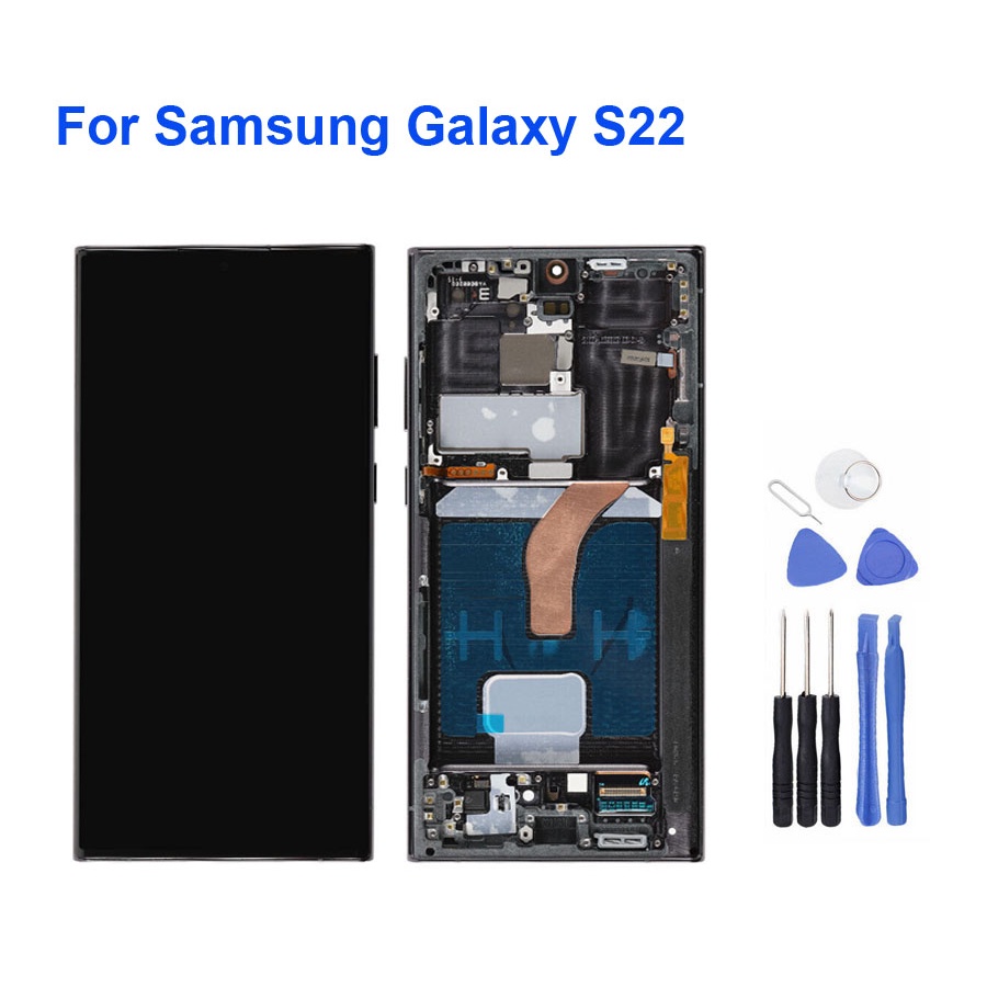 Màn hình chính hãng điện thoại Samsung Galaxy S22, S22 Ultra, S22 Plus màn hình OLED+ Frame màu Đen. Tặng kè