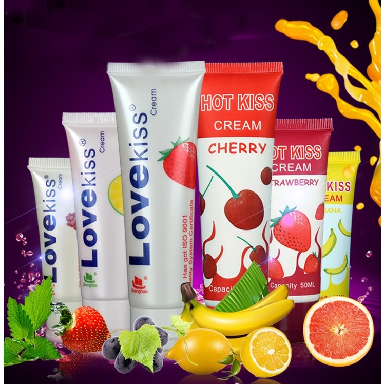 Gel bôi trơn Love Kiss, Hot Kiss, Silk Touch - Dòng gel bôi trơn hương trái cây, gốc nước tăng khoái cảm. Chính Hãng