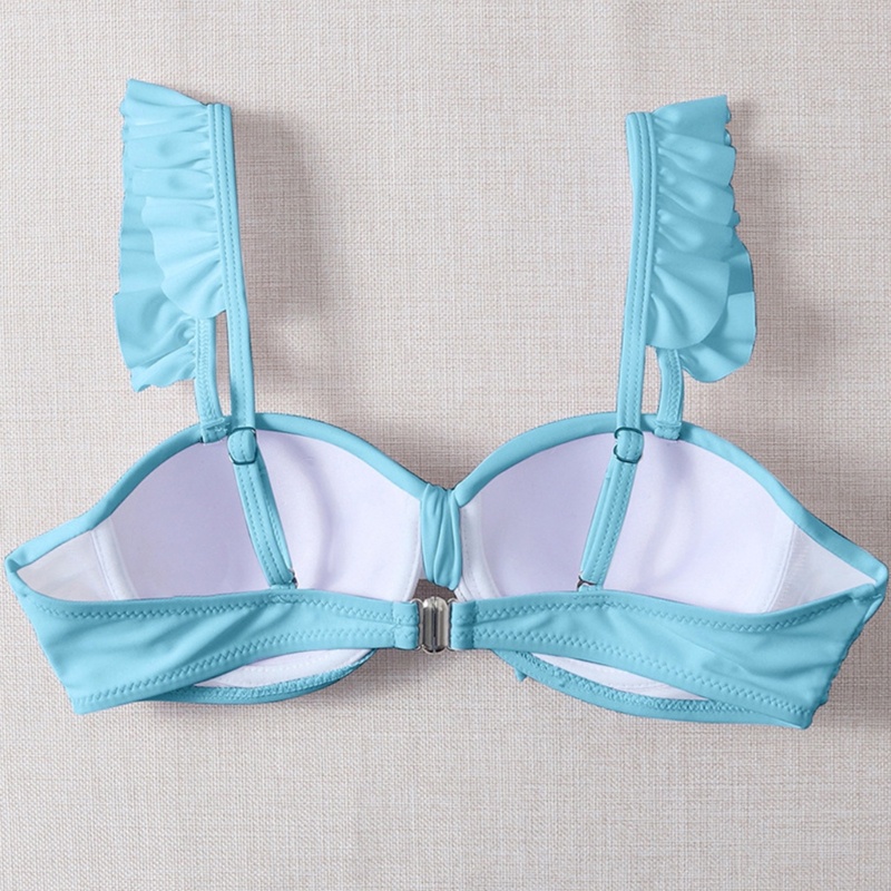 Áo Bơi Hai Dây Diềm Xếp Nếp Thắt Nơ Thời Trang Cho Nữ