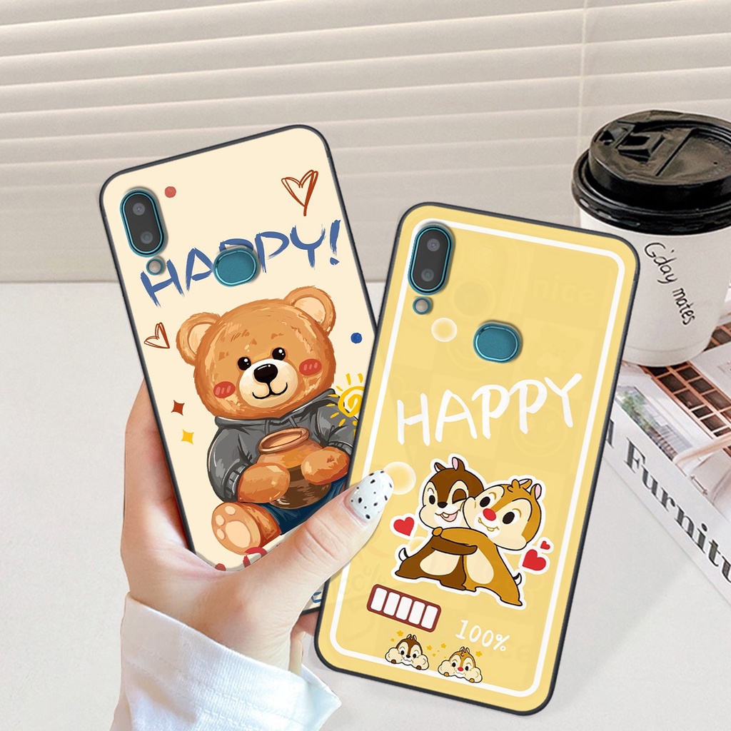 Ốp Samsung A10s in hình gấu vịt caro nhiều màu sắc ngộ nghĩnh dễ thương