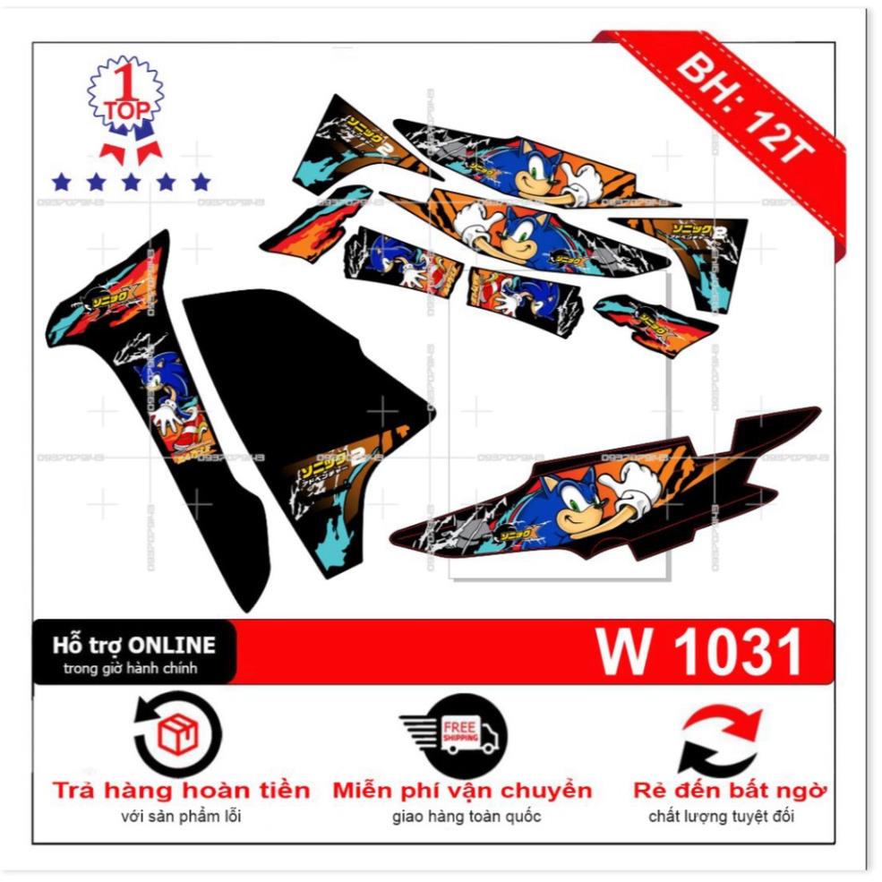 FREE SHIP + SALE SỐC +DECAL PVC 5 LỚP CHẤT LƯỢNG CAO Tem rời wave a 110 sonic đen