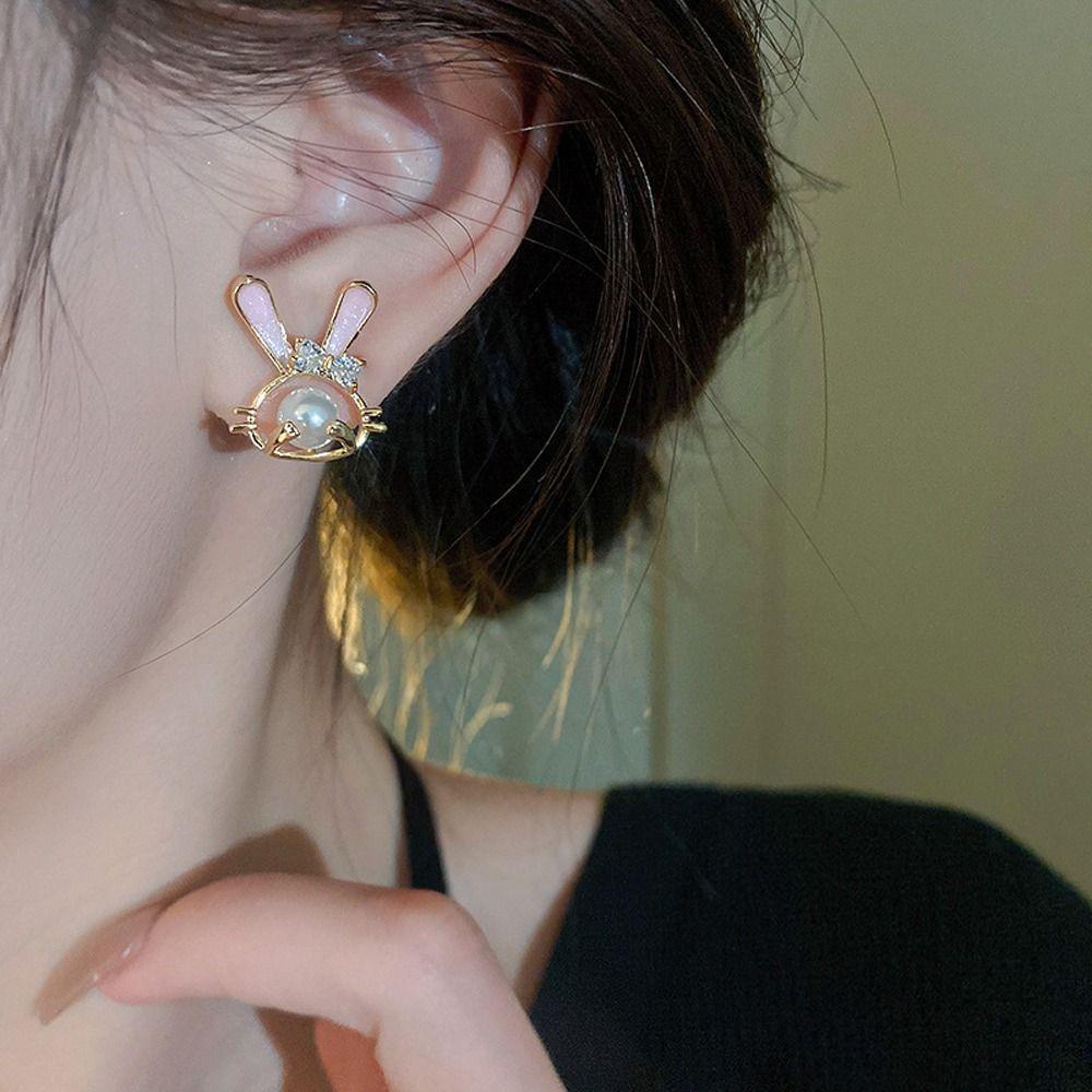 Khuyên Tai Hình Thỏ Phong Cách Hàn Quốc Dễ Thương Dành Cho Nữ