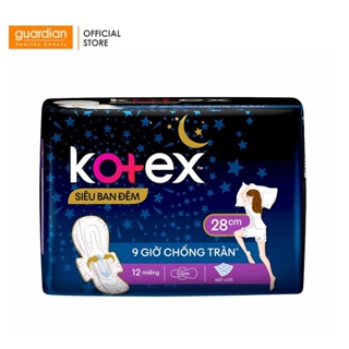 Băng vệ sinh Kotex Siêu ban đêm 28cm dày cánh 12 miếng