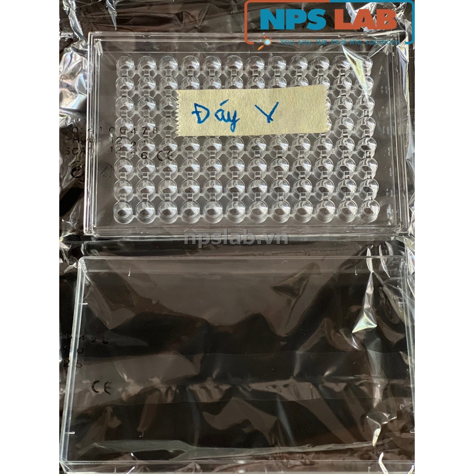 Combo 1 Tấm Microplates 96-well + 1 nắp dùng trong xét nghiệm elisa, nuôi cấy tế bào