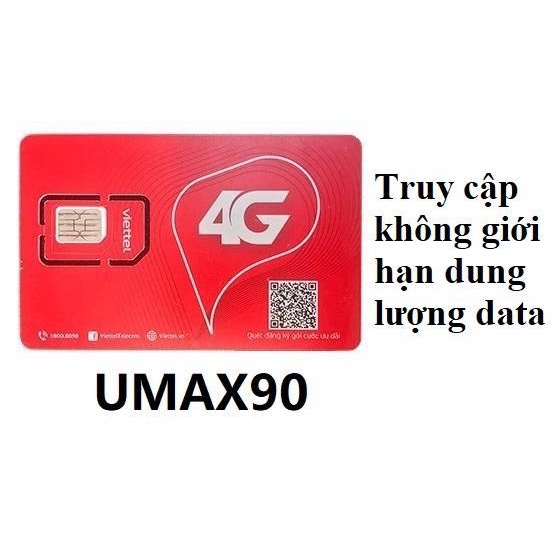 Sim Viettel 4G Umax90 - Không giới hạn dung lượng DATA