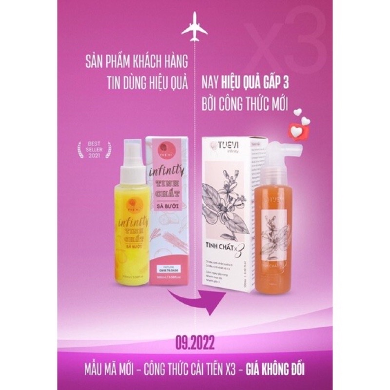 [Giá rẻ HCM] Tinh chất Sả bưởi INTINITY Tuệ Vi chính hãng kích mọc tóc , mượt tóc sau 100ml