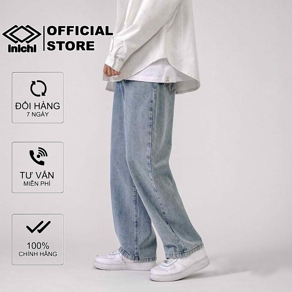 Quần jeans baggy ống rộng dáng suông Inichi Q902 vải đẹp