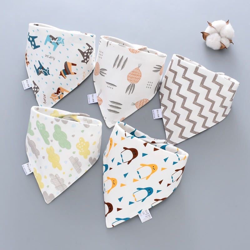Set 5 yếm cotton cao cấp cho bé
