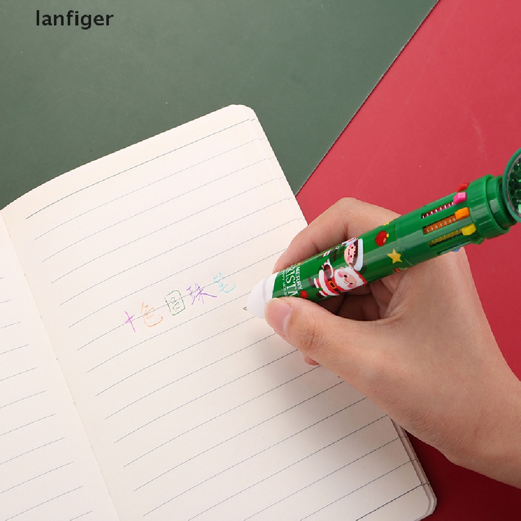 Bút Bi 10 Màu Họa Tiết Giáng Sinh Đáng Yêu