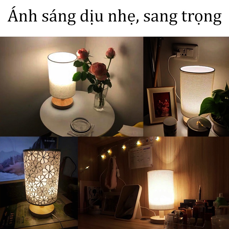 Đèn ngủ để bàn, đèn led điều chỉnh độ sáng T10 - TMC Store - Đế gỗ decor phòng sang trọng | BigBuy360 - bigbuy360.vn