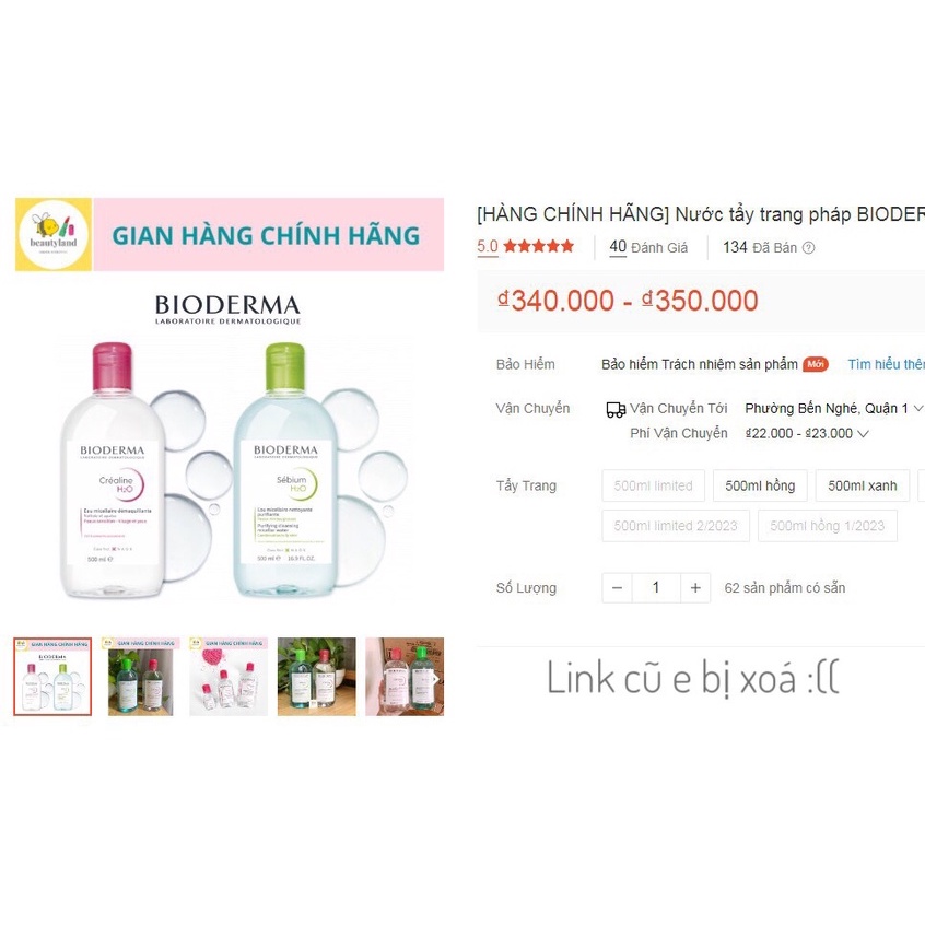 Nước Tẩy Trang BlO Nội Địa Pháp 500ml Mẫu Mới Date 2025