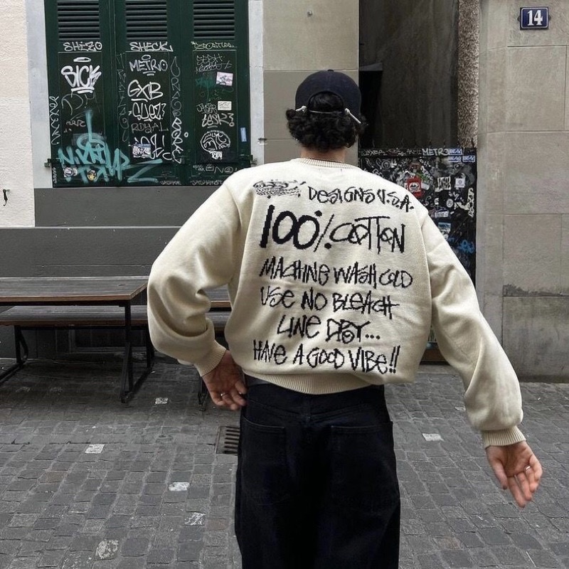 Áo Sweater Stussy chất len cực đẹp nam nữ đều đẹp