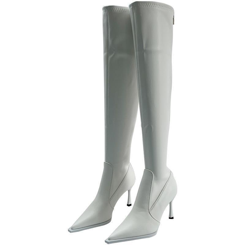 Giày Bốt Cao Gót Mũi Nhọn Có Khóa Kéo Phong Cách Âu Mỹ Thời Trang Mùa Thu 2022