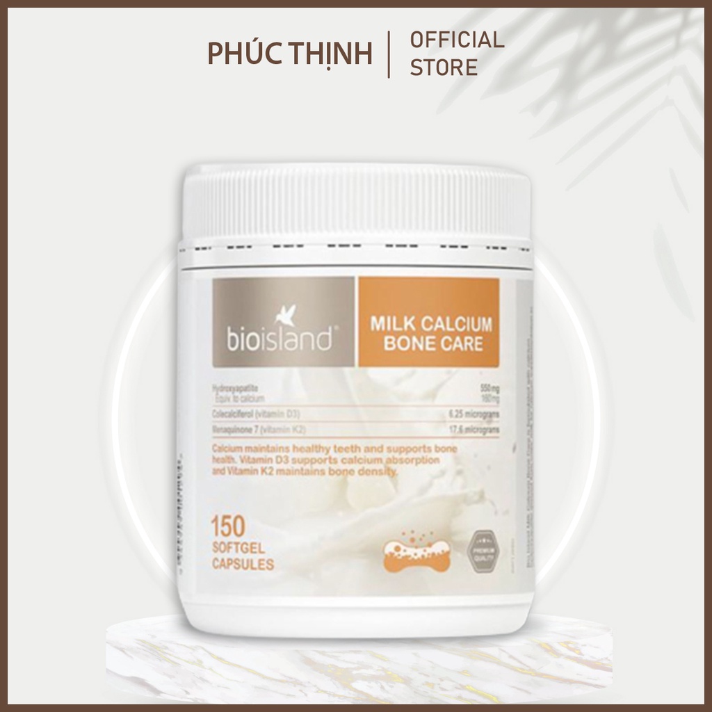 (Mẫu Mới) Viên Uống Bổ Sung Canxi Milk Calcium Bone Care BioIsland, 150 Viên (Date T5/2025)