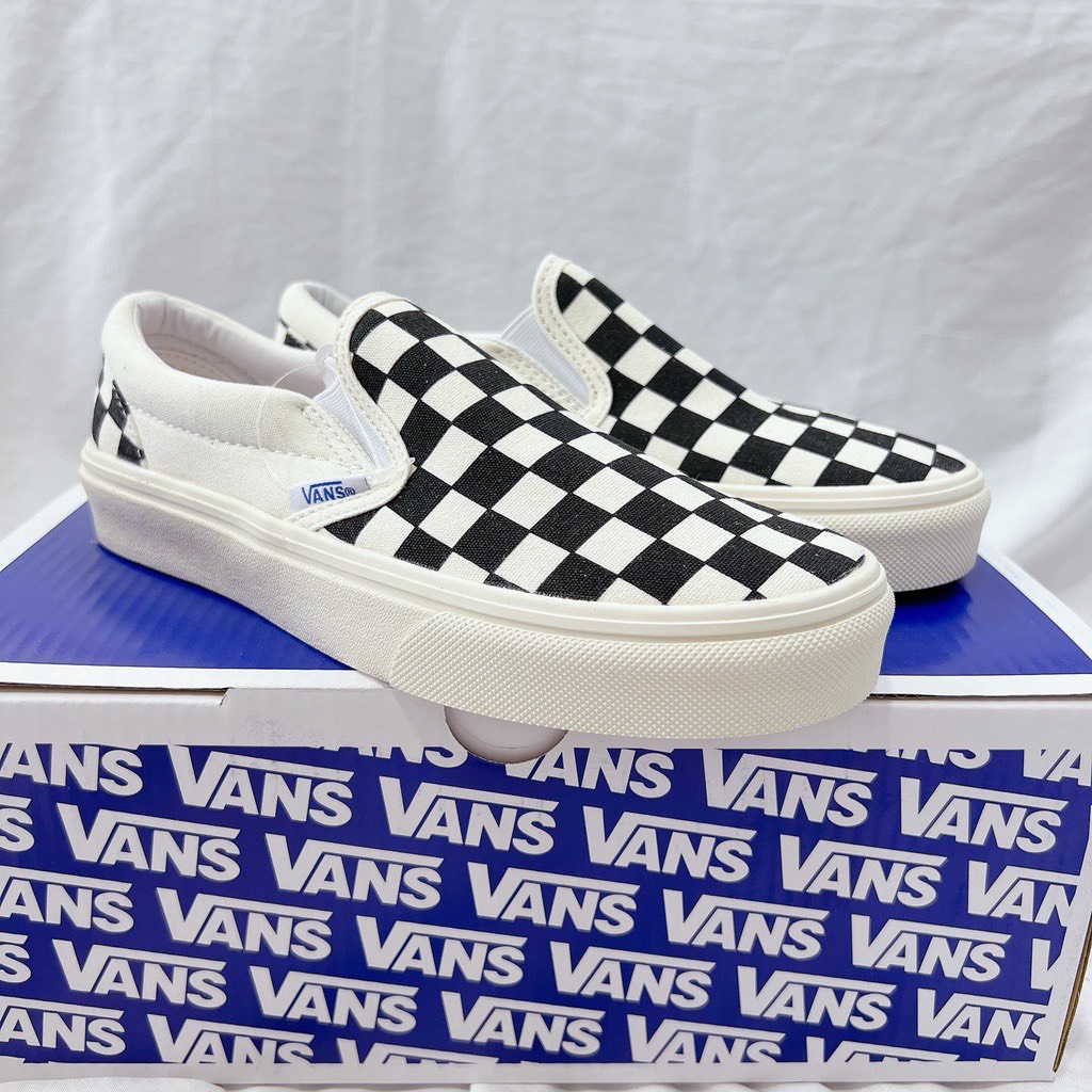 Giày lười Van Caro bản chuẩn, Giày thể thao Vans Valut lười caro full box bill