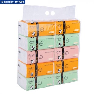LỐC 10 GÓI KHĂN GIẤY RÚT CAO CẤP MYLAN GẤU TRÚC 3 MÀU