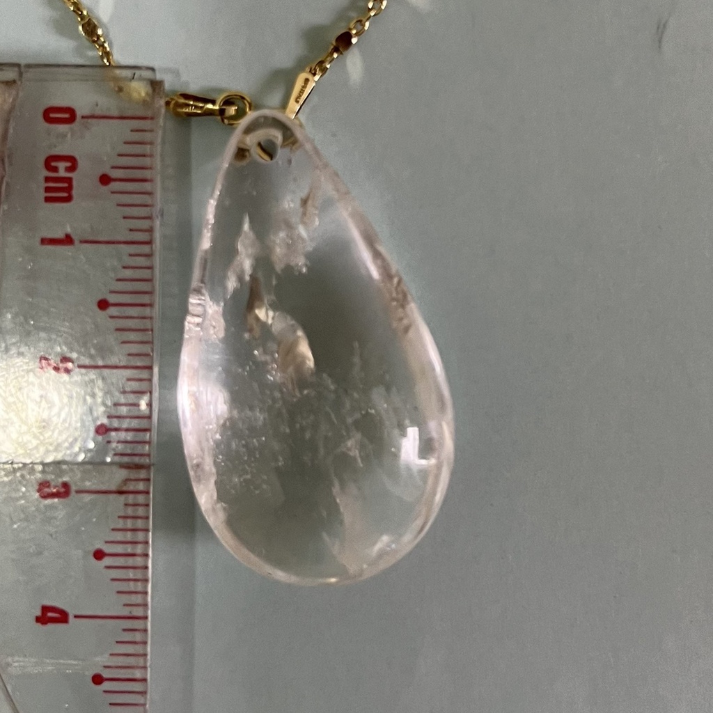 Mặt dây chuyền hình giọt nước QUARTZ thạch (anh) trắng siêu đẹp của Xưởng Chế Tác Đá Phong Thủy Mỹ Nghệ An An