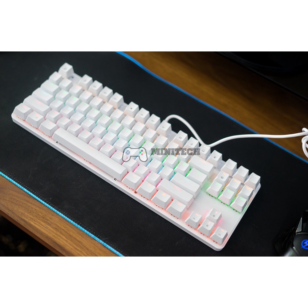 Bàn Phím Cơ Có Dây BOW Trắng  nhỏ gọn dành cho máy tính