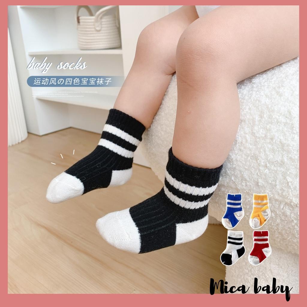Tất vớ cao cổ cho bé kiểu dáng kẻ ngang đáng yêu cho bé T33 Mica baby