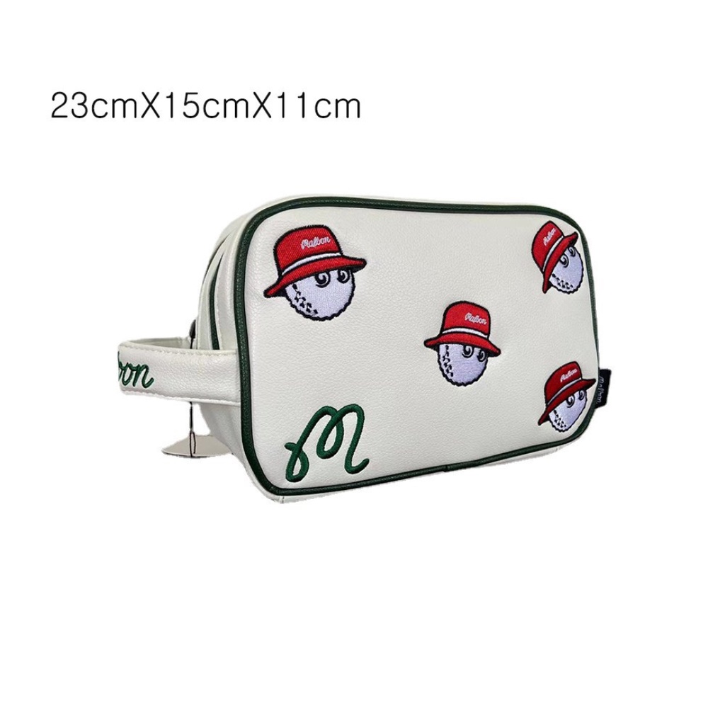 Túi Golf Da Cầm Tay Thêu Hình Khoá Kéo Kim Loại - Pouch Bag