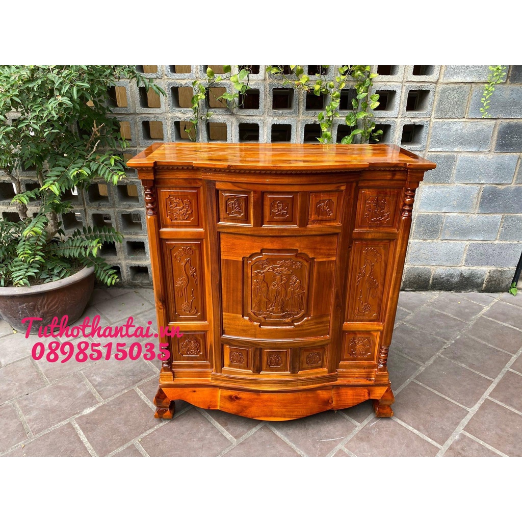 Tủ thờ gia tiên gỗ Tràm ngang 107cm