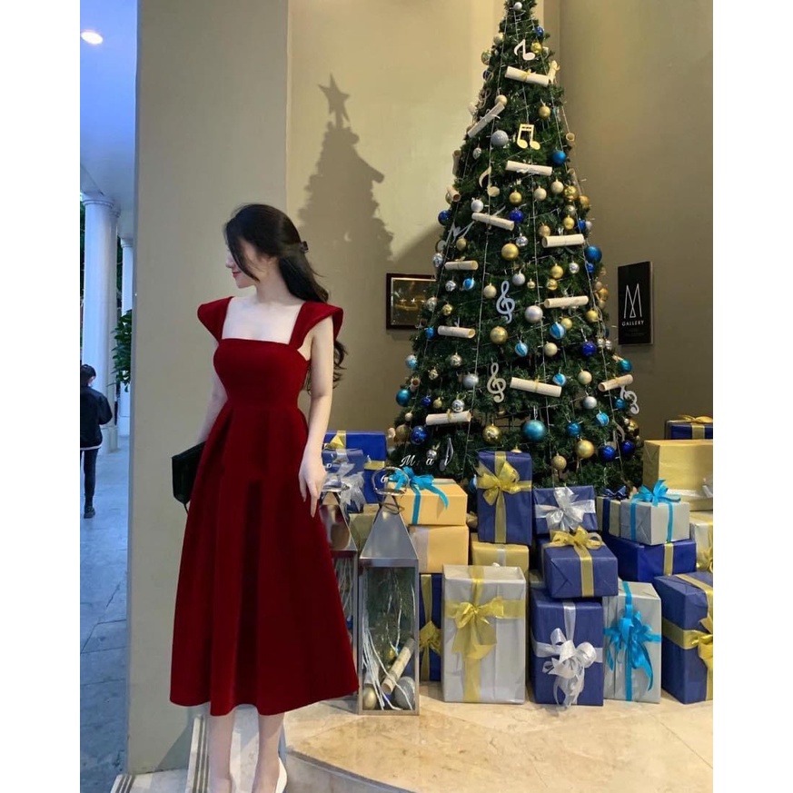 ĐẦM MIDI ĐỎ NHUNG