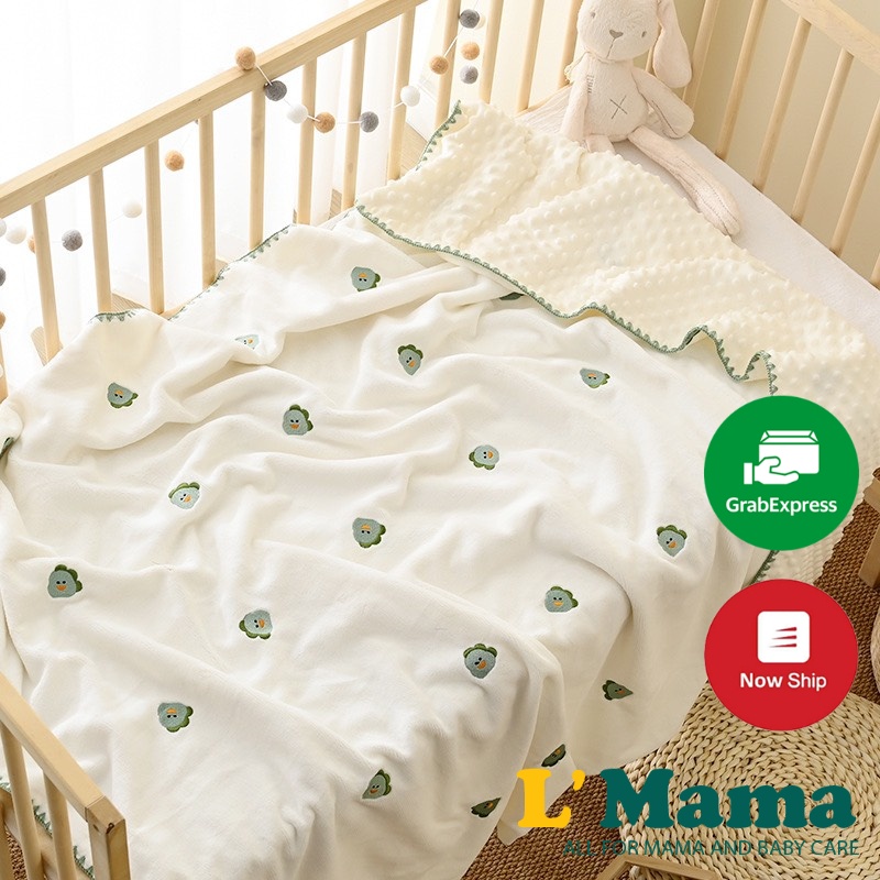 Chăn Nhung Hạt Đậu 1m*1m2 - Chăn Nhung Thêu Hình Siêu Xinh Siêu Mềm Mịn Cho Bé Phong Cách Hàn Quốc