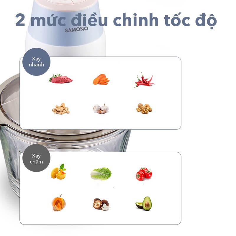Máy xay đa năng SAMONO SW069 - Máy xay thịt cá và rau củ quả dung tích 1.8L công suất 350W - Bảo hành 12 tháng