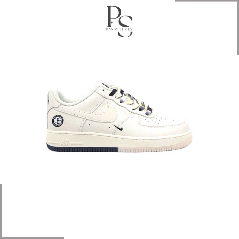 Giày Sneaker AF1 Âm Dương Cổ Thấp, Giày Thể Thao Nike Air Force 1 Low "Brooklyn" Sail Black Nam Nữ Cao Cấp Full Box Bill