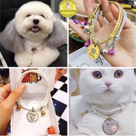 (Combo) Thẻ Tên Thú Cưng - Bảng Tên Chó Mèo Bao Gồm Dây Rút giahuypetshop